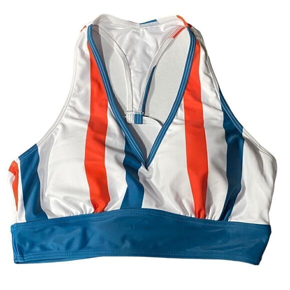 Multi Color Verticle Stripe V-Neck Longline Bikini Size Small - Picture 5 of 9